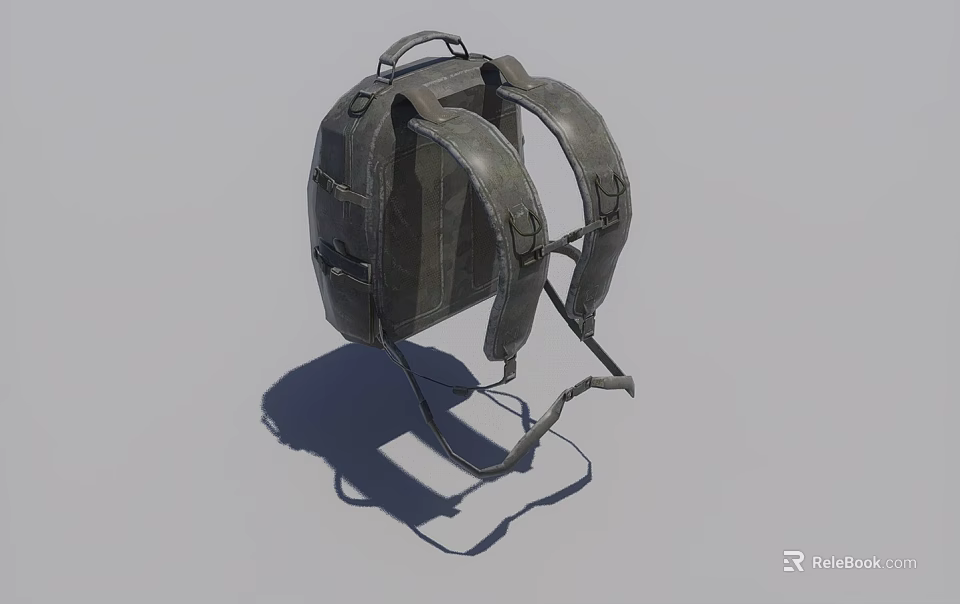 3D Rendered Dark Colored Backpack With Adjustable Straps And Buckle Details 3d model 