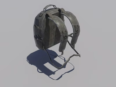 3D Rendered Dark Colored Backpack With Adjustable Straps And Buckle Details 3d model