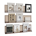 Storage Rack Wall Rack Book Bookshelf Bamboo Wall Rack 3d model