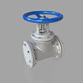 Industrial Metal Valve With Blue Handwheel And Flange Connection Structure