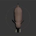 3D Elephant Model With Brown Body White Tusks On Black Background And Reflective Base
