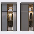 Modern Sliding Door Wardrobe With LED Lighting And Organized Storage Compartments