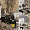 Luxury Accessories Collection Featuring Dior Shopping Bag Chanel Box And Pearl Necklace