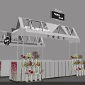 Vibrant Flower Shop Bar Counter With Colorful Blooms And Decorative Flower Buckets