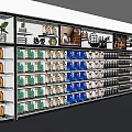 Well Organized Supermarket General Merchandise Shelves Displaying Assorted Products Like Snacks Drinks And Daily Necessities