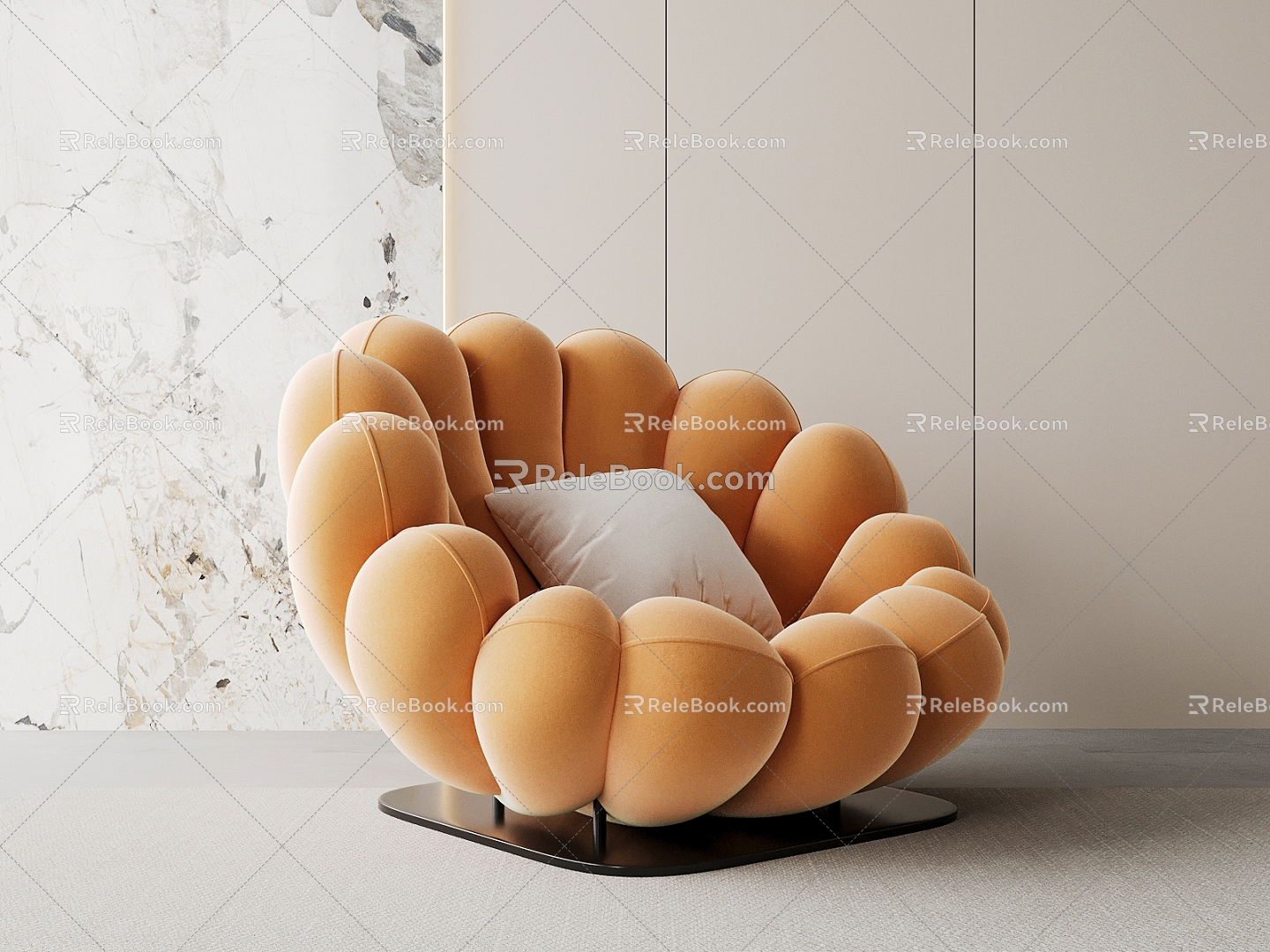 Casual Sofa Single Sofa Petal Sofa Lazy Sofa Leisure Chair 3d model