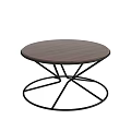 Modern Round Side Table With Gray Top And Black Metal Frame Design 3d model