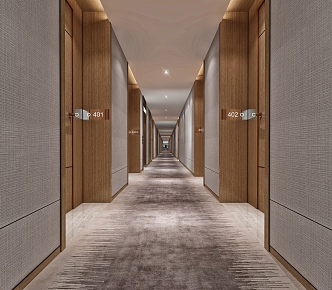 Hotel Aisle Room Corridor New Chinese Style 3d model