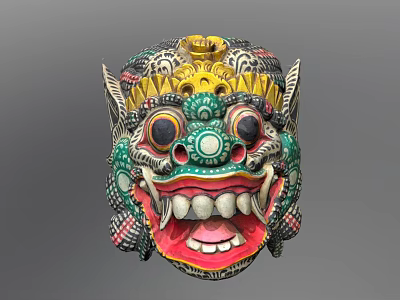 Modern Mask Shamanic Wood Totem Mask 3d model Modern Mask Shamanic Wood Totem Mask 3d model