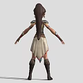 Female Warrior Character with Armor Skirt Leather Boots in Dynamic Pose 3D Design
