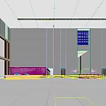 Office Building Lobby Rest Area Elevator Hall 3d model