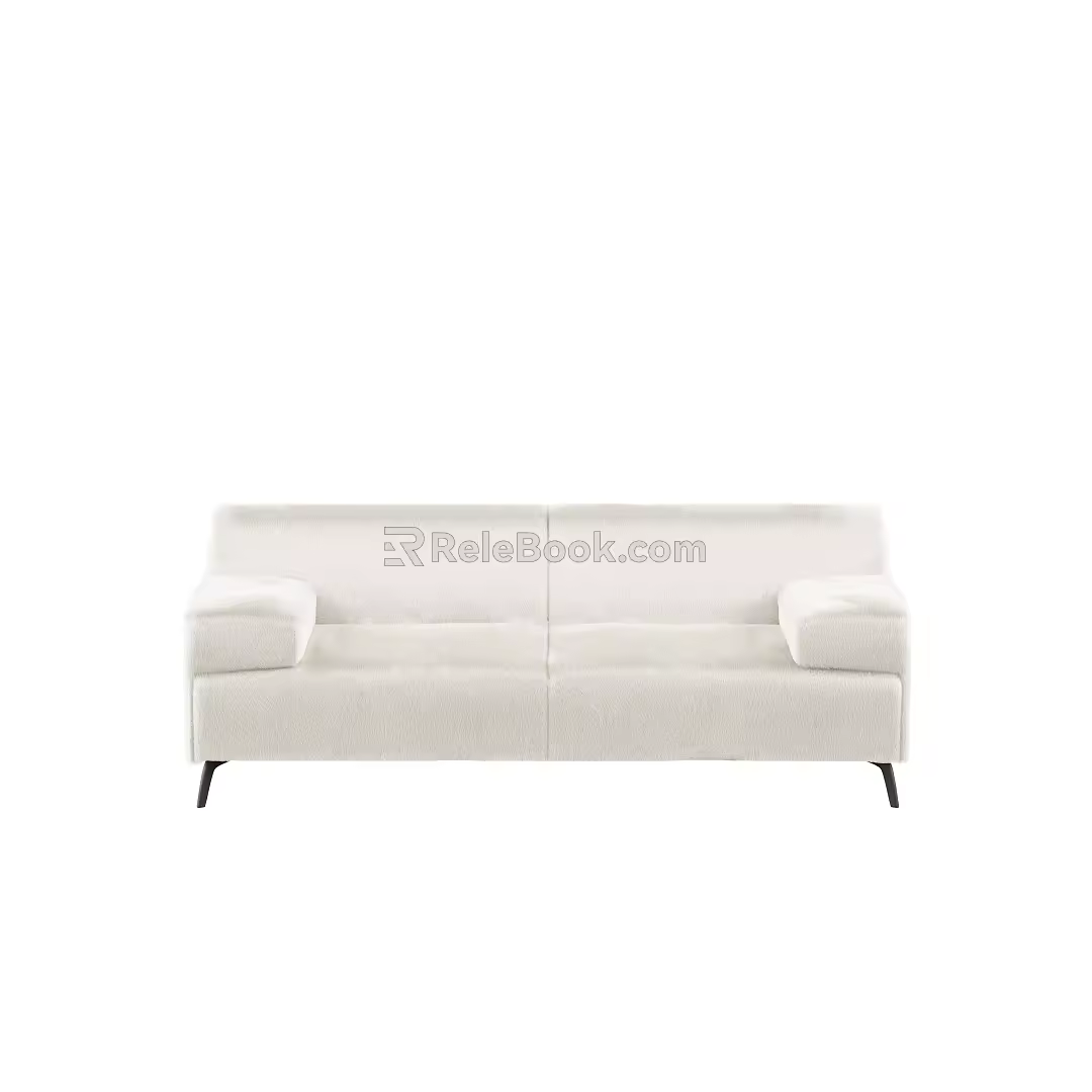 Modern Double Sofa Minimalist Fabric Double Sofa 3d model