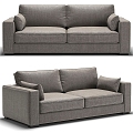 Two-seat sofa Fabric two-seat sofa Pillow 3d model