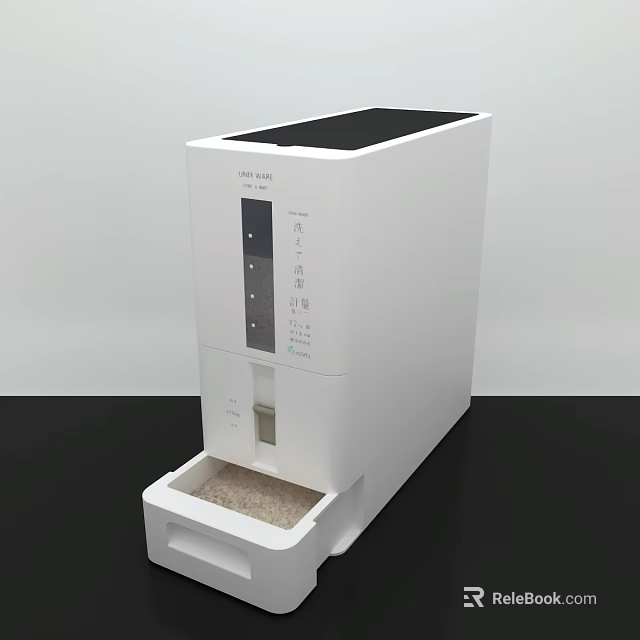 White Modern Kitchen Automatic Rice Dispenser With Digital Display And Drawer 3d model 