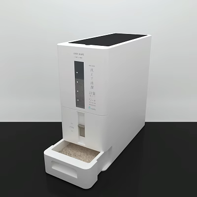White Modern Kitchen Automatic Rice Dispenser With Digital Display And Drawer 3d model