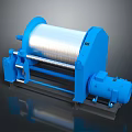 Heavy Duty Blue Industrial Winch with Metal Drum and Electric Motor