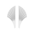 Modern Symmetrical White Fan Shaped Wall Decor With Radiating Lines