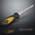 Practical Hand Saw Hardware Tool with Black and Yellow Handle and Sharp Serrated Blade Design 3d model