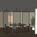 Gradient Changhong glass partition glass partition screen 3d model