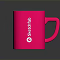 Stylish Pink Swatchlab Mug With White Rim And Coffee Inside