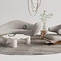 Quiet Sofa Tea Table Combination Sofa Coffee Table 3d model