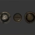 Household Textured Ashtrays Set of Three with Various Shapes and Classic Design