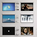 Modern projector screen combination 3d model