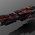 Futuristic Red And Black Starship With Detailed Sci Fi Design For Space Exploration