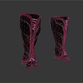 Stylish Black And Red Boots With Decorative Patterns For Daily Use 3d model