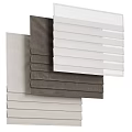 Gray White And Beige Fabric Curtains Stacked For Modern Room Decor