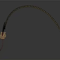 Decorative Household Ornament With Curved Horn Like Structure Green Gold Red Loop And Key Decoration