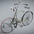 Vintage Bicycle Design With Green Frame Headlight Brown Wheels And Black Saddle