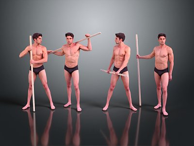 Modern Man Stick Man Male Model Naked Male Model Male Handsome 3d model