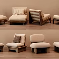 Modern Single Sofa Designs With Wooden Frame And Soft Fabric Cushions