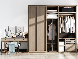 Modern wardrobe dresser combination 3d model