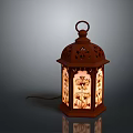 Decorative Brown Lantern with Intricate Cut-Out Design and Floral Patterns for Home Decor Lighting