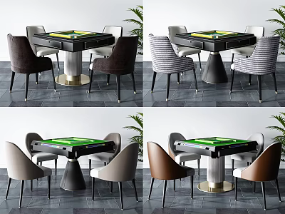 Modern Mahjong Table and Chair Mahjong Table and Chair Combination 3d model
