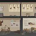Other Traditional Crafts Display Area With Decorative Paintings Vintage Tools And Small Ornaments