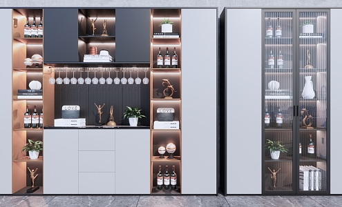 Modern Wine Cabinet 3d model