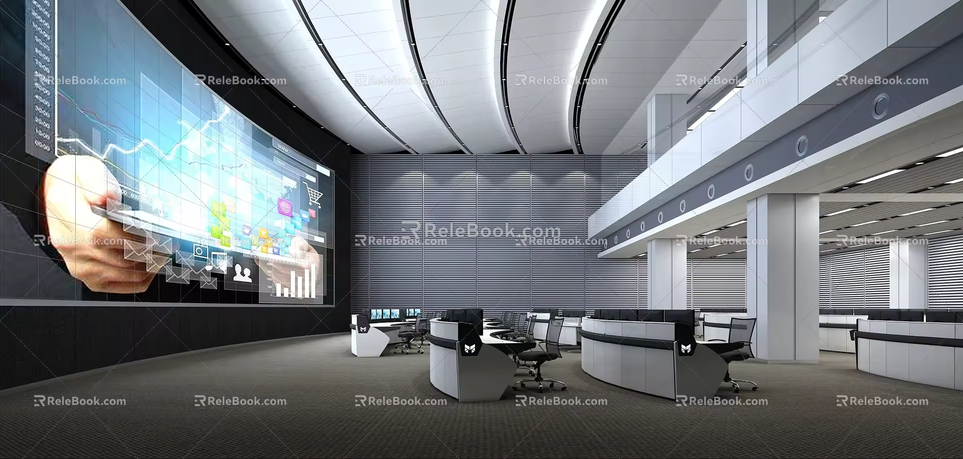 Modern Monitoring Center 3d model