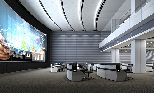 Modern Monitoring Center 3d model