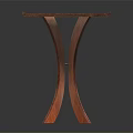 Wooden Accent Table With Square Top And Crossed Sleek Legs Design