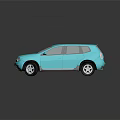 Blue SUV 3D Model With Modern Design And Glossy Reflective Surface 3d model