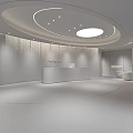 Elegant Modern Beauty Hair Salon Interior With Curved Walls Light Green Sofas Green Plant