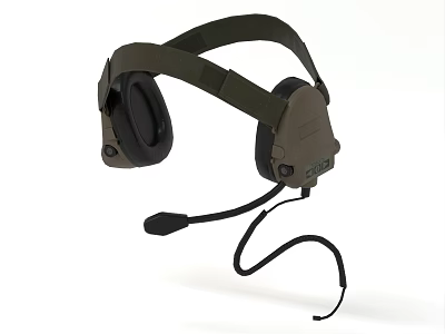 Tactical Over Ear Headphones With Built In Microphone And COMTAC Series Design 3d model