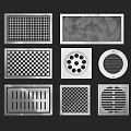 Stainless Steel Bathroom Shower Drains With Various Grid Circular Slotted Patterns 3d model