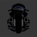Futuristic Deep Blue Motorcycle With Sleek Aerodynamic Black And Blue Design