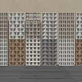 Modern Room Dividers With Various Grid Patterns And Mixed Materials Design 3d model