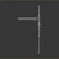 Shiny Metal Rifle With Long Barrel Stock And Reflective Surface On Plain Gray Background