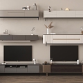 Modern TV Cabinet LCD TV Hanging Cabinet Floor Cabinet 3d model